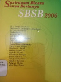 Image of Sastrawan Bicara Siswa Bertanya (SBSB 2006)